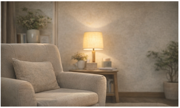 Терапевтично пространство — две кресла, меко осветление и уютна атмосфера.